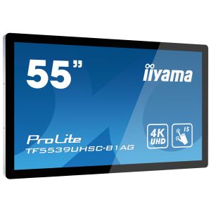 55 "iiyama TF5539UHSC-B1AG: IPS, 4K, capacitiv, 15P, 500cd/m2, VGA, HDMI, DP, 24/7, IP54, negru TF5539UHSC-B1AG