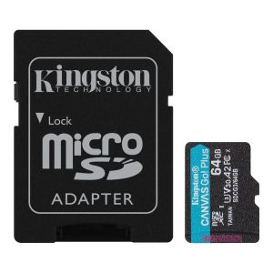 Adaptor Kingston Canvas Go Plus A2/micro SDXC/64GB/170MBps/UHS-I U3/Clasa 10/+ SDCG3/64GB