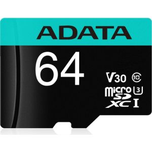 Adaptor ADATA V30S/micro SDXC/64GB/95MBps/UHS-I U3 / Clasa 10/+ AUSDX64GUI3V30SA2-RA1