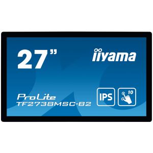 27 "iiyama TF2738MSC-B2: IPS, FullHD, capacitiv, 10P, 500cd/m2, DP, HDMI, DVI, 16/7, IP1X, negru TF2738MSC-B2