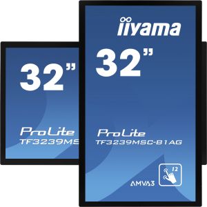32 "iiyama TF3239MSC-B1AG: AMVA, FullHD, capacitiv, 12P, 500cd/m2, VGA, HDMI, DP, 24/7, IP54, negru TF3239MSC-B1AG