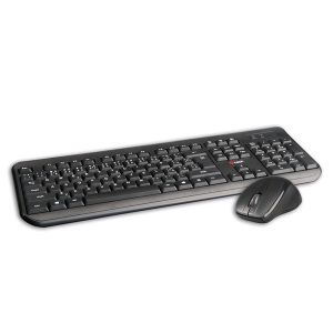 Tastatură C-TECH WLKMC-01, set combinat wireless cu mouse, negru, USB, CZ / SK WLKMC-01