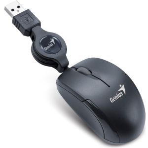 GENIUS Micro Traveler V2/Travel/Optic/USB cu fir/Negru 31010125105