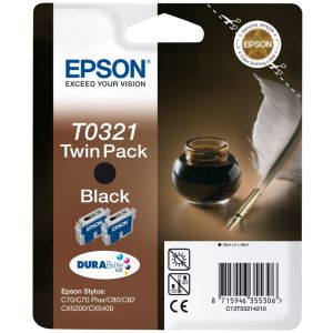 Cartuş Epson T0321, pachet de două, negru (black), original
