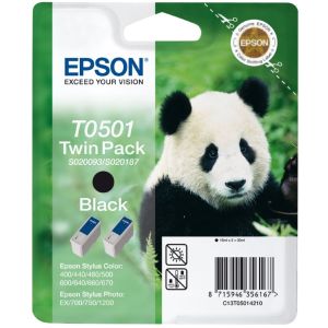 Cartuş Epson T0501, pachet de două, negru (black), original