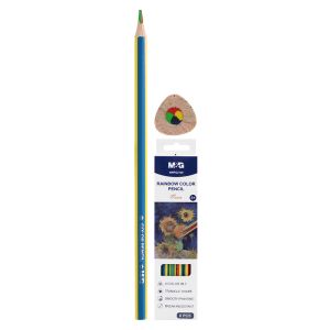 Creioane multicolore M&amp;G Rainbow - Neon, 4 culori în 1 (pachet de 6)