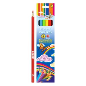 Creioane colorate JUNIOR hexagonale 6 buc