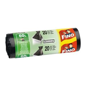 Genți de fixare FINO Economy 60 ℓ, 13 mic., 59 x 72 cm, negre (20 buc.)