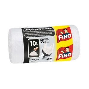 Saci de legare FINO Color 10 ℓ, 6 mic., 36 x 44 cm, alb (50 buc.)