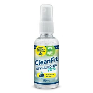 Gel dezinfectant CleanFit 70% citrice pentru maini cu pulverizator 50 ml