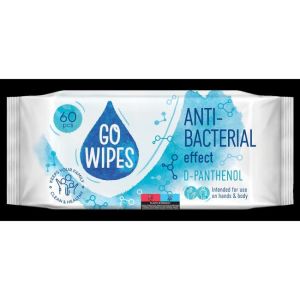 Șervețele umede GoWipes antibacteriene cu complex de vitamine (A, C, E și D-pantenol) 60 buc.