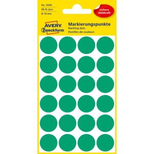 Etichete rotunde de 18 mm verde Avery