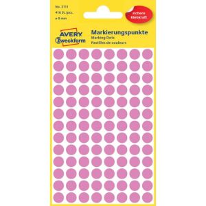 Etichete rotunde 8mm Avery roz