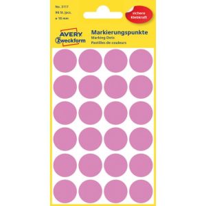 Etichete rotunde 18 mm Avery roz