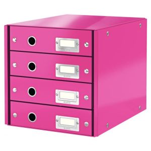 Cutie sertare Leitz Click &amp; Store 4 sertare roz