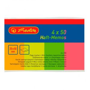 Semne de carte Herlitz hartie 20x50mm 50 buc 4 culori