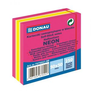Blocnotes Donau neon 50x50mm 250l roz