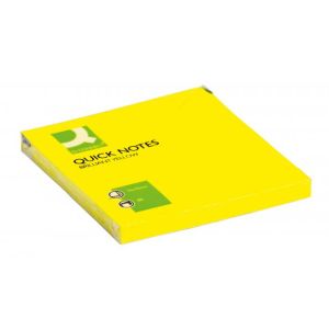Notepad Q-CONNECT neon 76x76mm galben