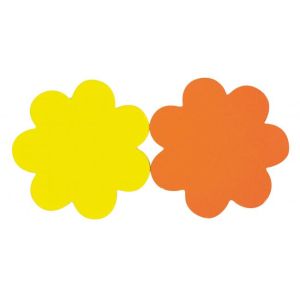 Flori descriptive din carton colorat diametru 8cm APLI mix galben-portocaliu