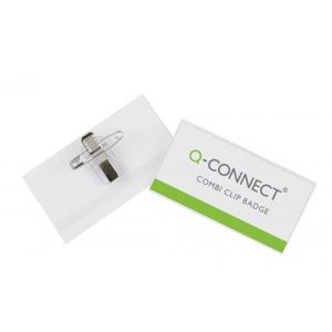 Clip etichetă+pin Q-CONNECT 90x54mm 50 buc
