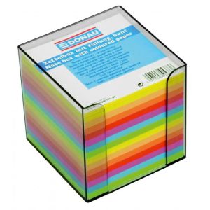 Bloc cub dezlipit, 90x90x90 mm, culori neon, cutie de fum
