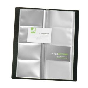 Carte de vizită portabilă pentru 160 de cărți de vizită Q-CONNECT negru