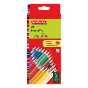 Herlitz creioane triunghiulare 24 de culori