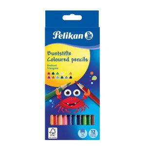 Creioane colorate subțiri triunghiulare Pelikan 12 buc