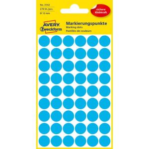 Etichete rotunde de 12 mm albastru Avery