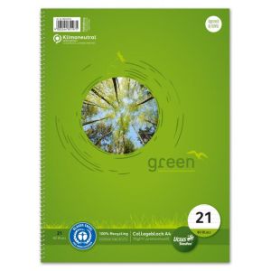 Blok College Format Werk Ursus Green A4 80 de coli riglate 70g reciclate