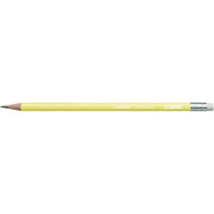 Creion STABILO Swano Pastel HB cu radieră galben pastel