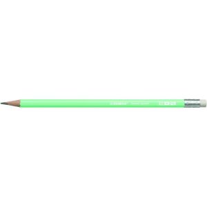 Creion STABILO Swano Pastel HB cu radieră verde pastel