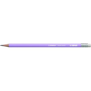 Creion STABILO Swano Pastel HB cu gumă mov pastel