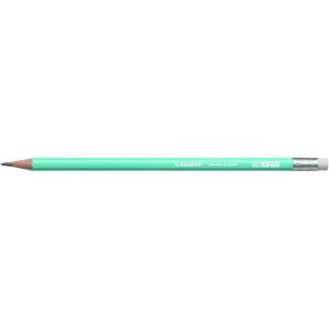 Creion STABILO Swano Pastel HB cu gumă de șters albastru pastel
