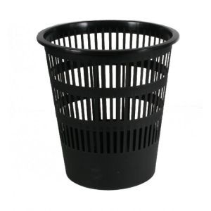 Coș de gunoi din plastic cu nervuri 12l negru