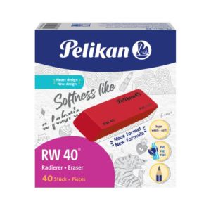 Cauciuc fără PVC Pelikan RW 40 roșu 40 buc