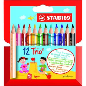 STABILO Trio creioane groase și scurte 12 buc în cutie de carton