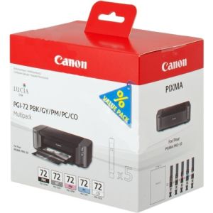 Cartuş Canon PGI-72, negru fotografic, azuriu, purpuriu, gri, optimizator de culoare, pachet de cinci, multipack, original