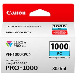 Cartuş Canon PFI-1000PC, foto azurie (photo cyan), original