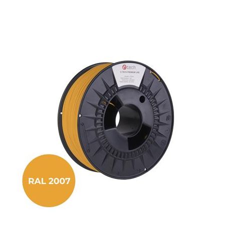 Snur de imprimare (filament) C-TECH PREMIUM LINE, PLA, portocaliu deschis luminescent, RAL2007, 1,75 mm, 3DF-P-PLA1.75-2007