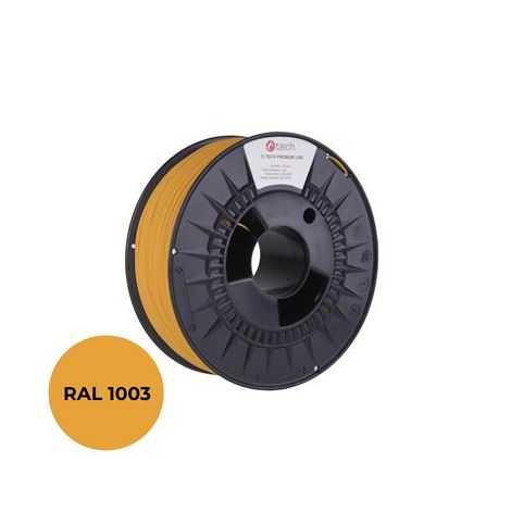 Snur de imprimare (filament) C-TECH PREMIUM LINE, PLA, galben semnal, RAL1003, 1,75 mm, 1 kg 3DF-P-PLA1.75-1003