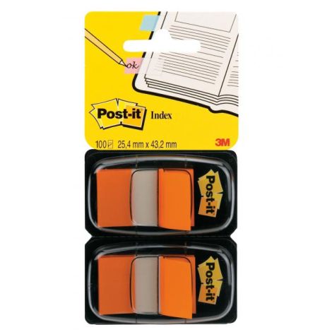 Marcaje Post-it Index lat 25,4x43,2 portocaliu 2buc