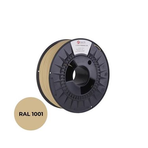 Snur de imprimare (filament) C-TECH PREMIUM LINE, PLA, bej, RAL1001, 1,75 mm, 1 kg 3DF-P-PLA1.75-1001