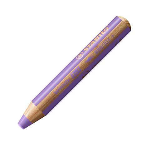 Pix de colorat, stilou cu apă și pix cu ceară - STABILO woody 3 în 1 - violet pastel