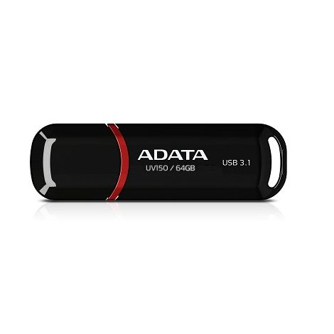 ADATA UV150/64GB/40MBps/USB 3.1/USB-A/Negru AUV150-64G-RBK