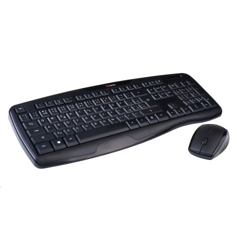 Tastatura C-TECH WLKMC-02, set combinat wireless cu mouse, ERGO, negru, USB, CZ / SK WLKMC-02