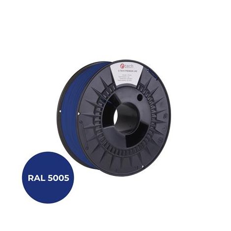 Snur de imprimare (filament) C-TECH PREMIUM LINE, PETG, albastru semnal, RAL5005, 1,75 mm, 1 kg 3DF-P-PETG1.75-5005