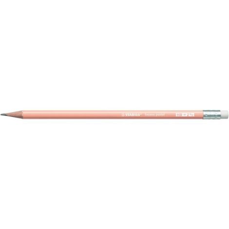 Creion STABILO Swano Pastel HB cu gumă de șters pastel caise
