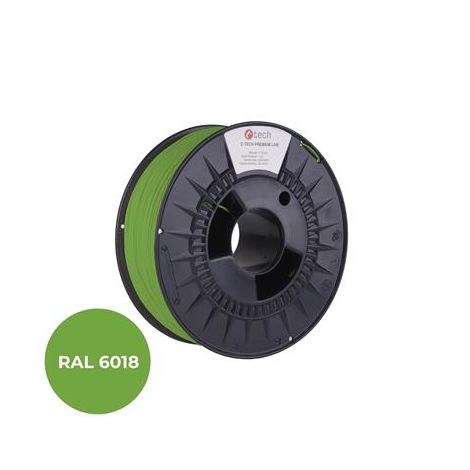 Snur de imprimare (filament) C-TECH PREMIUM LINE, PLA, verde-galben, RAL6018, 1,75 mm, 1 kg 3DF-P-PLA1.75-6018