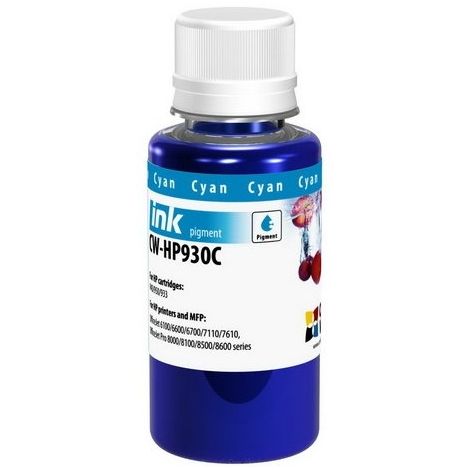 Cerneală pentru cartuşul HP 933 XL (CN054AE), pigment, azuriu (cyan), 100 ml